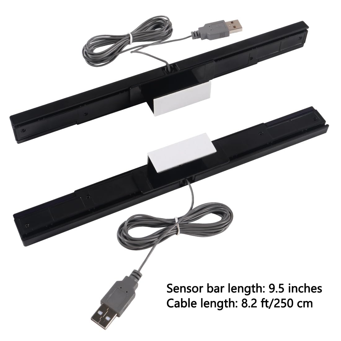 Aokin USB Sensor Bar for Wii Replacement Wired Infrared Ray Sensor Bar for Nintendo Wii and Wii U with Stand Black - View 2 of 8