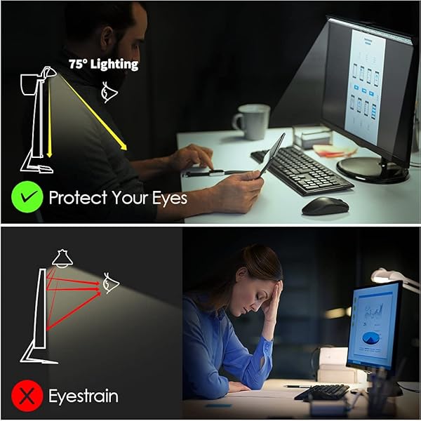 SOONCOR Computer Monitor Light Bar e-Reading LED Task Lamp with 3 Color Modes and No Screen Glare for Enhanced Viewing Experience - View 8 of 10