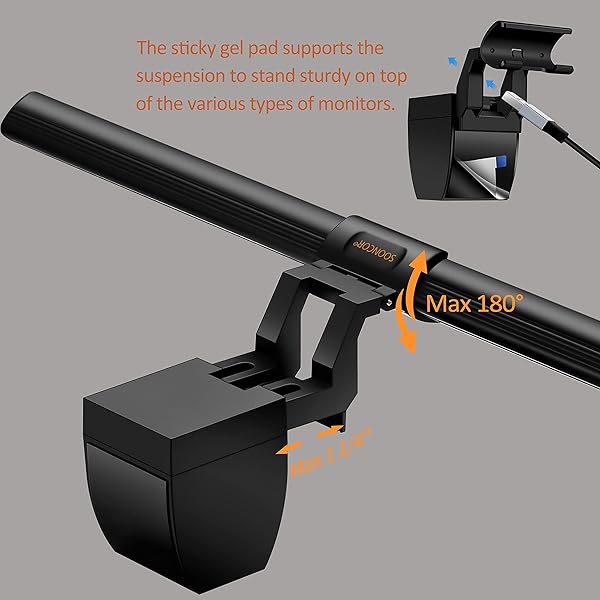 SOONCOR Computer Monitor Light Bar e-Reading LED Task Lamp with 3 Color Modes and No Screen Glare for Enhanced Viewing Experience - View 10 of 10