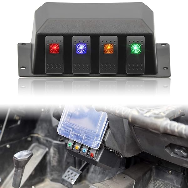 SAUTVS SAUTVS Switch Panel for Polaris RZR XP 1000 (2014-2018) - 4 Rocker Switches Under Dash Accessory - View 3 of 10