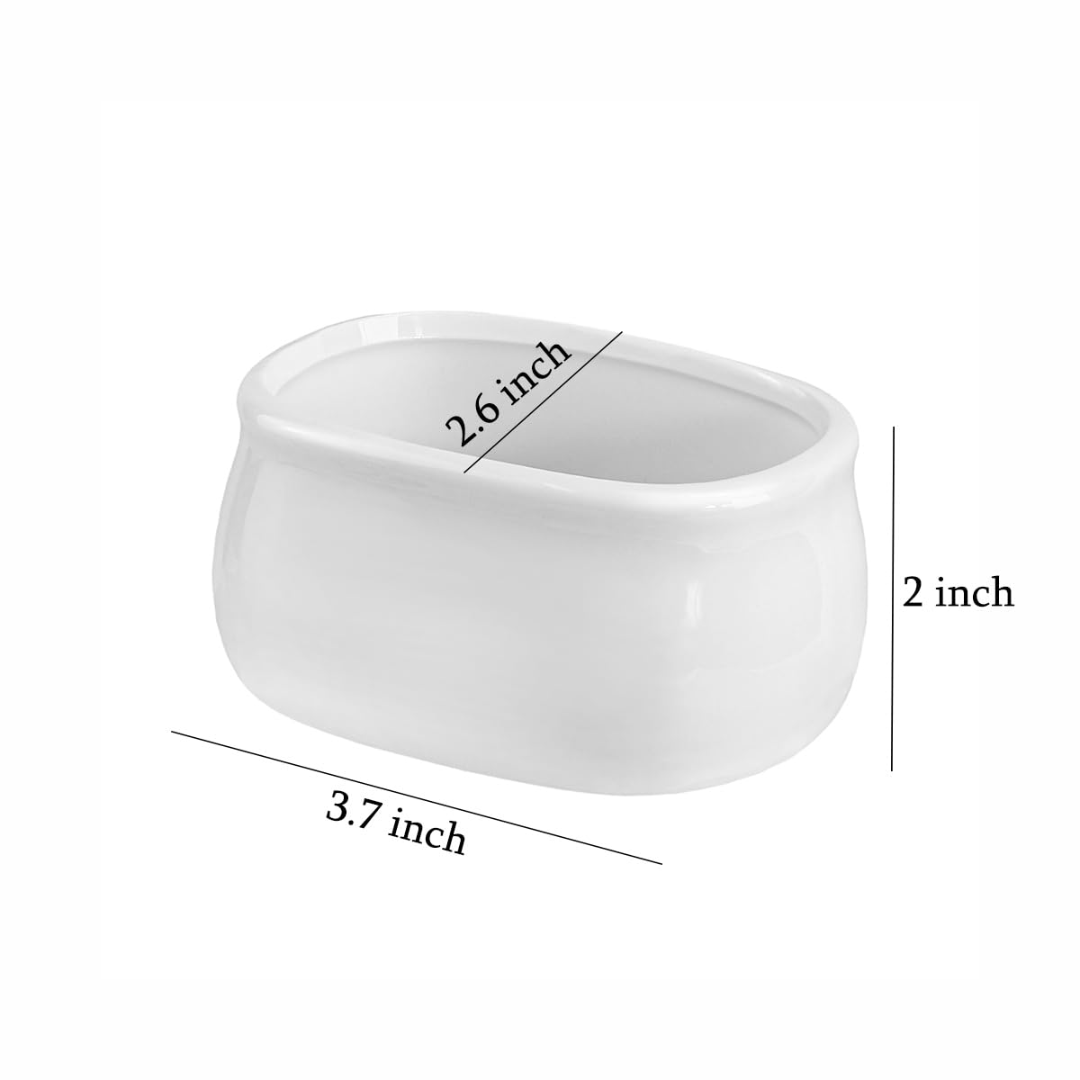 Sizikato Pure White Porcelain Sugar Packet Holder and Tea Bag Bowl 3.7 Inches Ideal for Home and Office Use - View 2 of 7