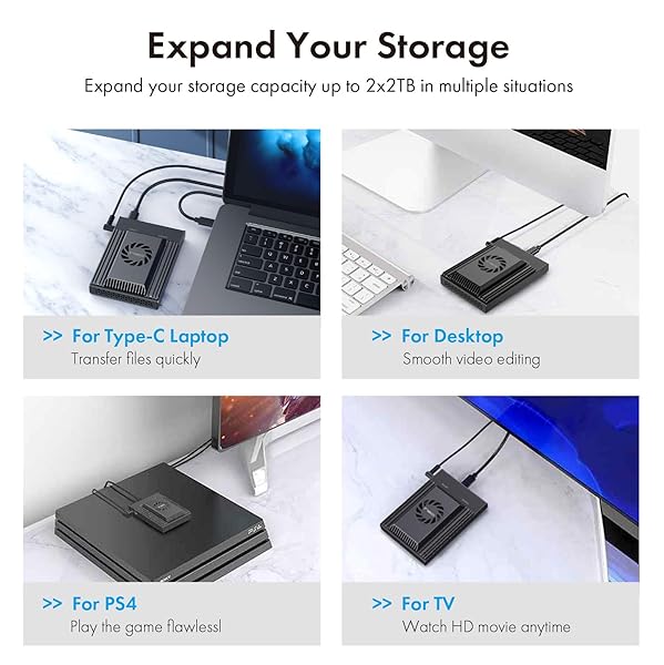ineo ineo Dual-Bay NVMe Clone Docking Station with Cooling Fan for Offline Clone Duplicator 2608 - View 9 of 10