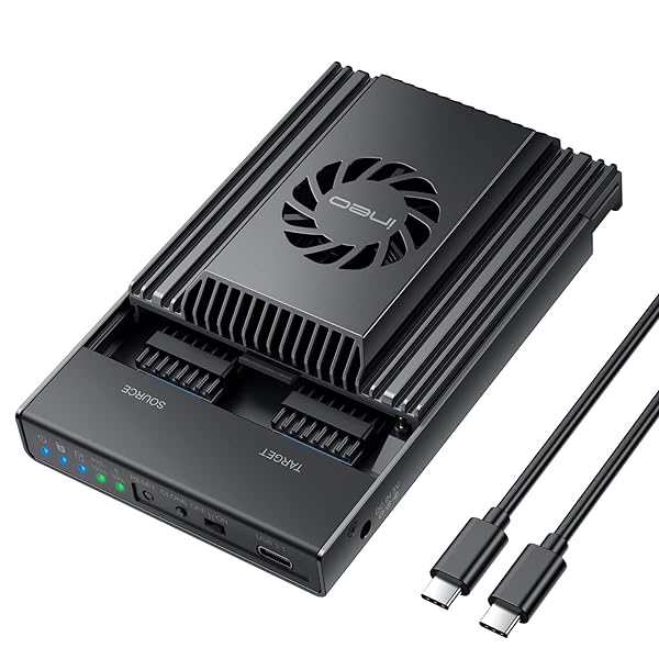 ineo ineo Dual-Bay NVMe Clone Docking Station with Cooling Fan for Offline Clone Duplicator 2608