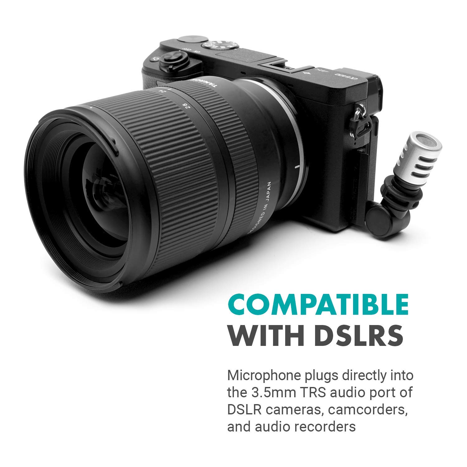 Movo MA5CA Mini Microphone for Camera Compact 3.5mm TRS Mic with 180 Degree Rotation Ideal for Travel Vlogs and Street Videography - View 5 of 7