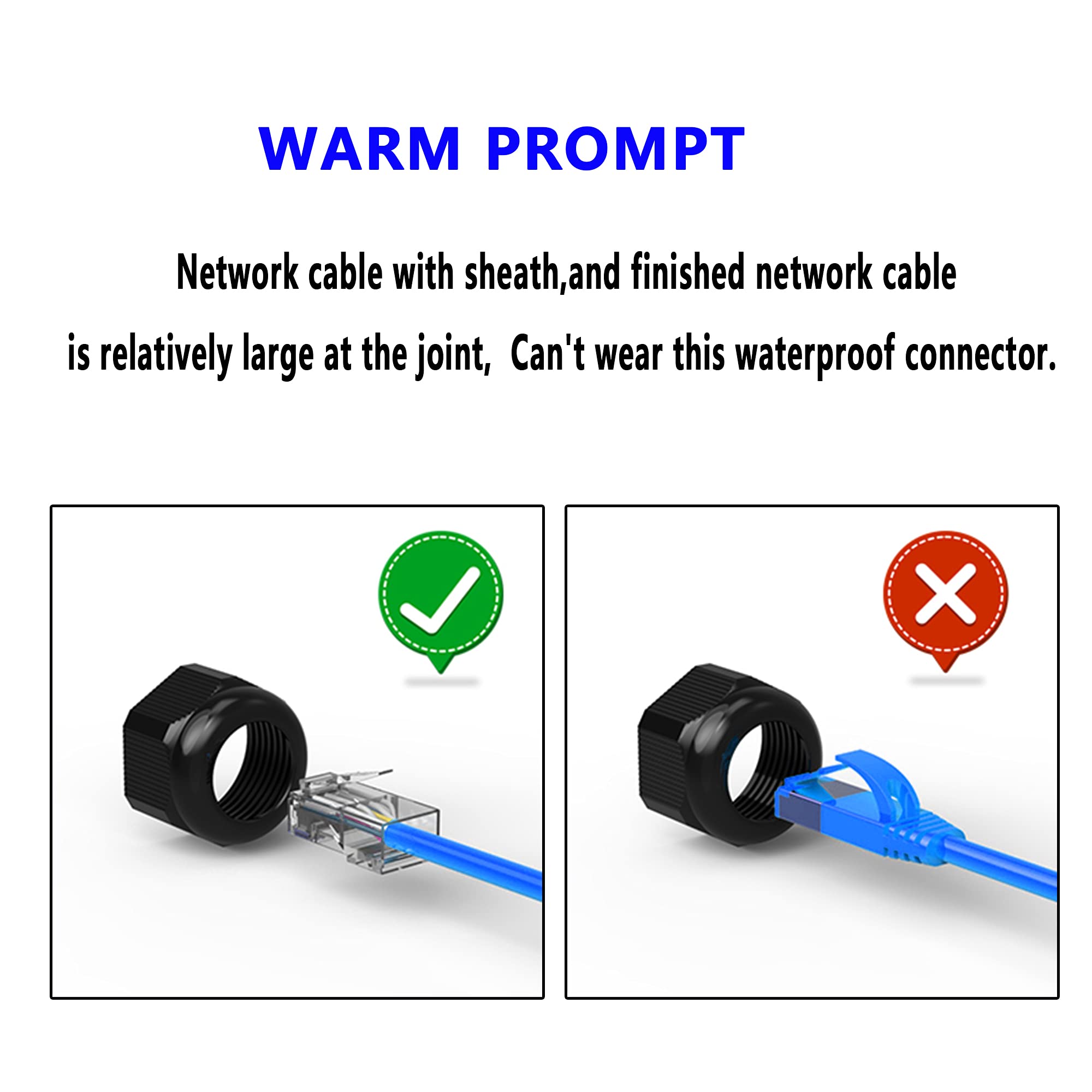 SinLoon SinLoon RJ45 Waterproof Connector IP67 Ethernet Cable Coupler for Outdoor Use CAT6 CAT5E CAT5 Compatible 2 Pack - View 3 of 7