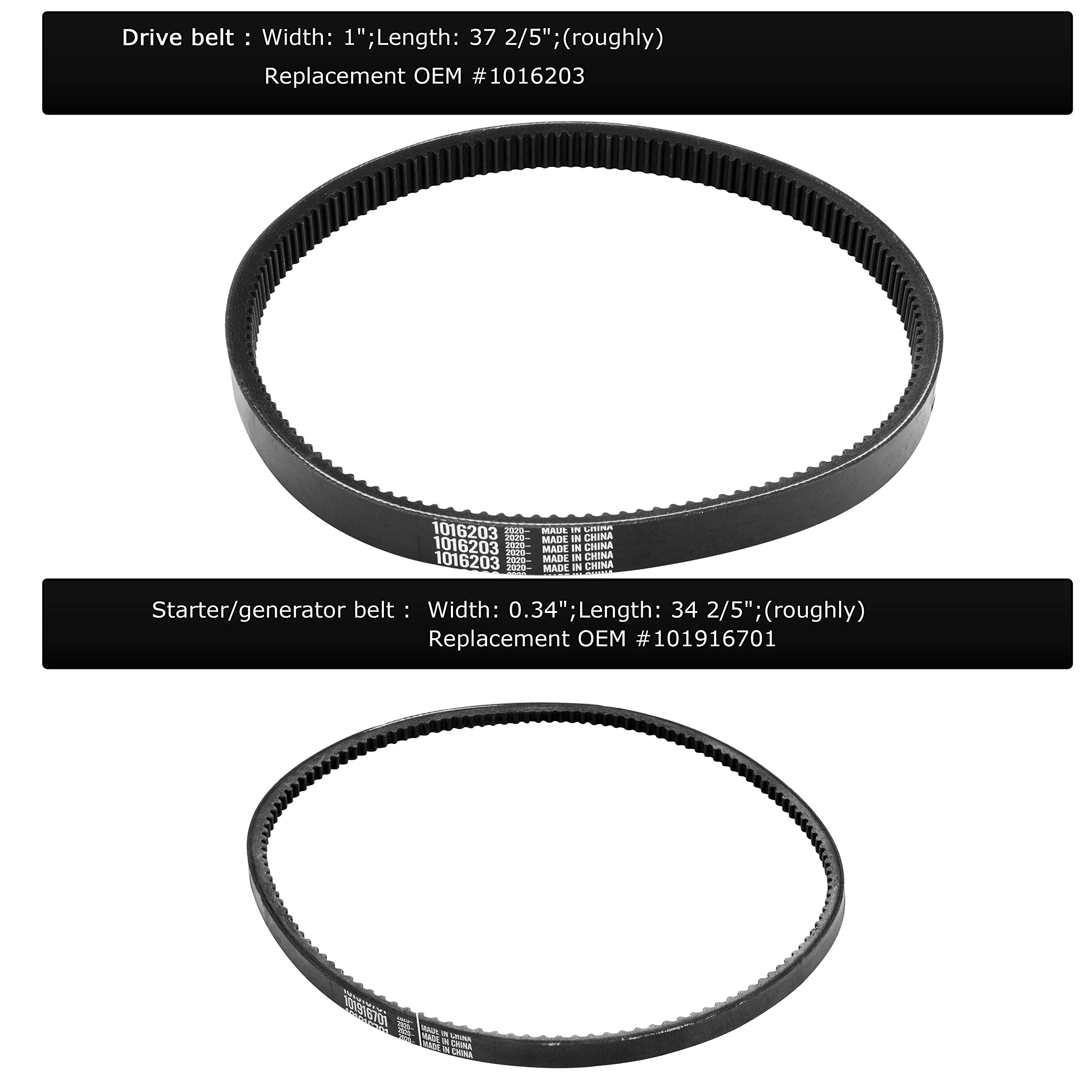 Roykaw Golf Cart Clutch Drive Belt and Starter Generator Belt Kit for Club Car DS and Precedent High Tensile Strength OEM 1016203 101916701 - View 5 of 7