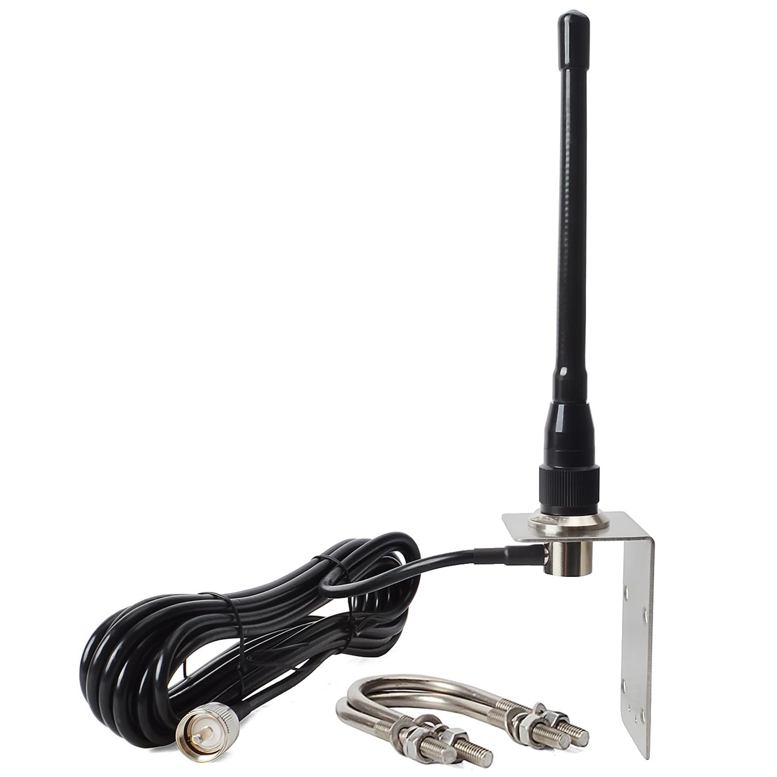 HYS VHF Marine Antenna Low Profile 156-163MHz with 16.4ft RG58 Low Loss Coaxial Cable PL259 Connector