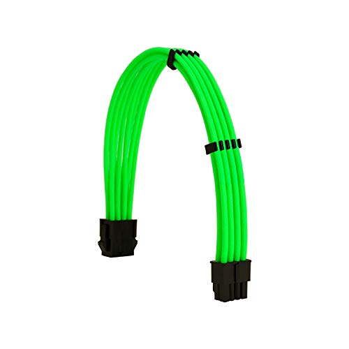 FormulaMod Sleeve Extension Power Supply Cable Kit 18AWG EPS 8-P and PCI 8-P with Cable Combs for PSU to Motherboard and GPU Green - View 2 of 7