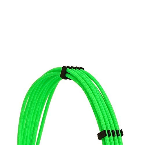 FormulaMod Sleeve Extension Power Supply Cable Kit 18AWG EPS 8-P and PCI 8-P with Cable Combs for PSU to Motherboard and GPU Green - View 3 of 7