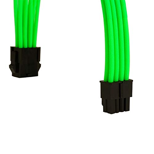 FormulaMod Sleeve Extension Power Supply Cable Kit 18AWG EPS 8-P and PCI 8-P with Cable Combs for PSU to Motherboard and GPU Green - View 7 of 7