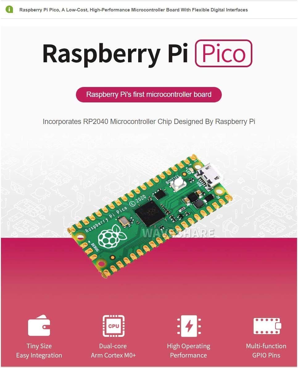 Raspberry Pi Pico Flexible Microcontroller Board RP2040 D... | Poshace ...