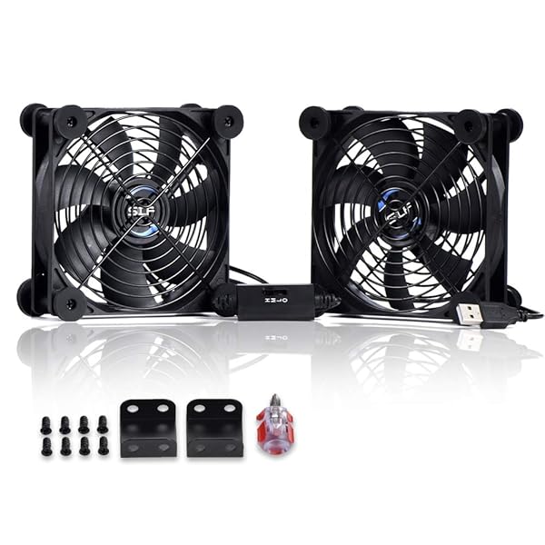 SCCCF Upgrade Your Setup: SCCCF Dual 120mm USB Speed Control Fan for TVs, Consoles & More - Portable 5V Cooling Solution