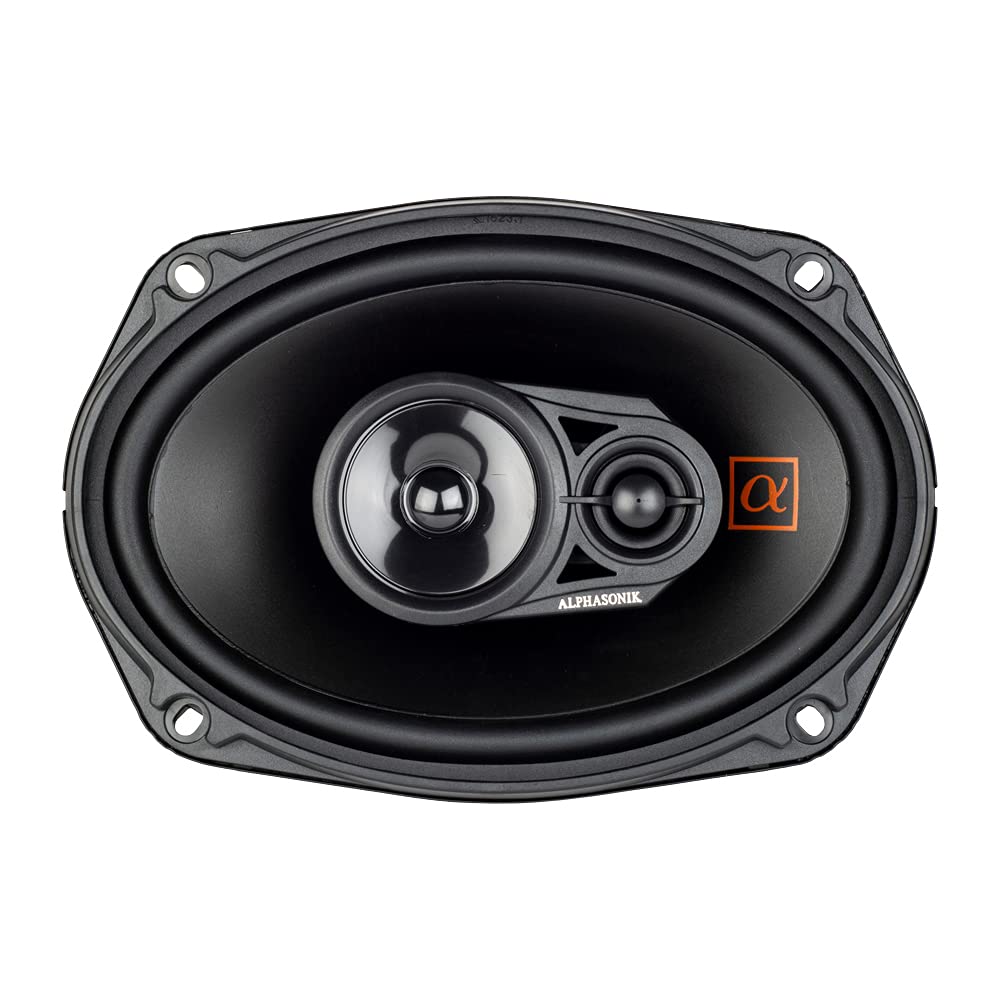 Alphasonik Alphasonik NS693 Neuron Series 6x9 Car Audio Speakers 420 Watts Max 3-Way Full-Range with PEI Dome Tweeter and Grilles Included - View 4 of 7