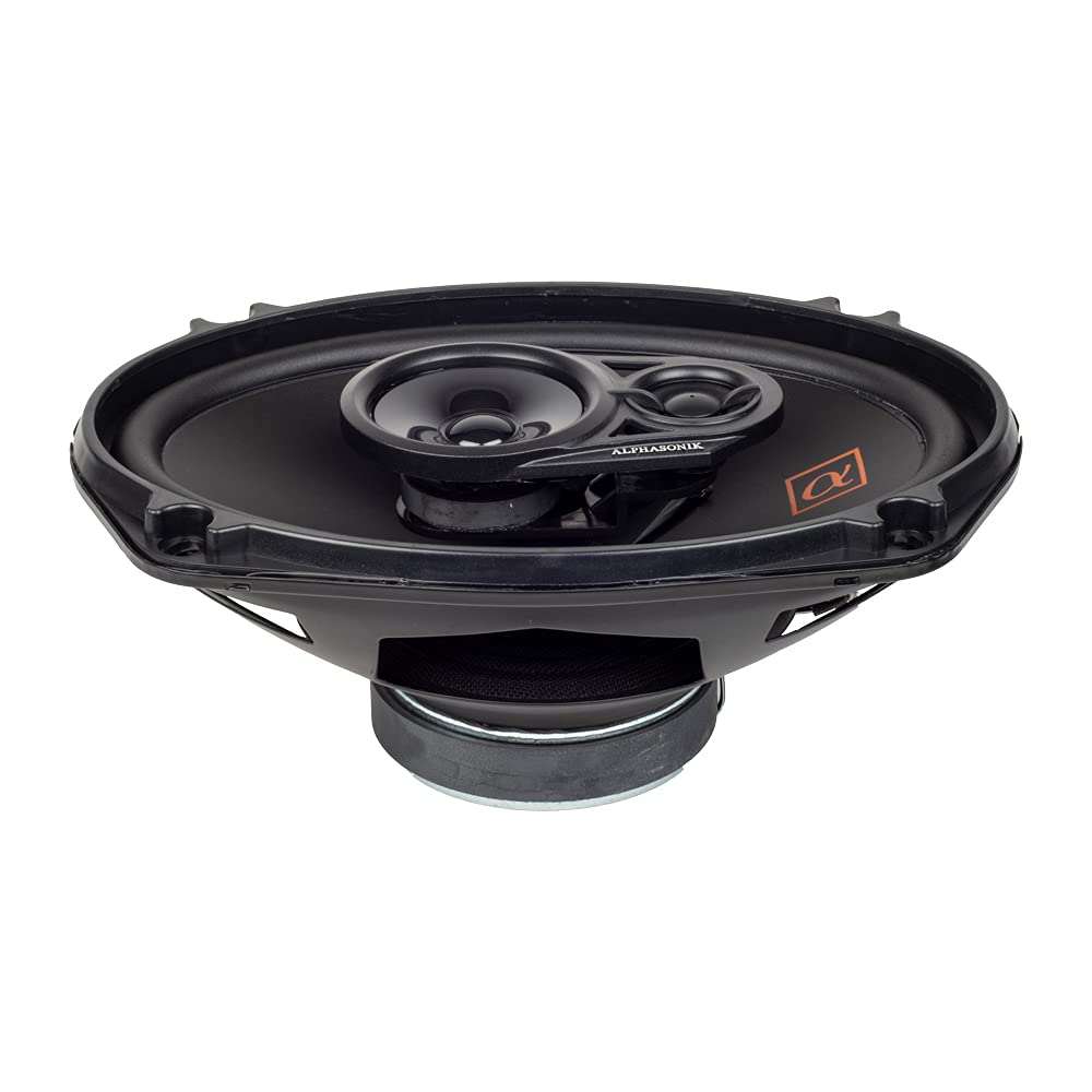 Alphasonik Alphasonik NS693 Neuron Series 6x9 Car Audio Speakers 420 Watts Max 3-Way Full-Range with PEI Dome Tweeter and Grilles Included - View 5 of 7