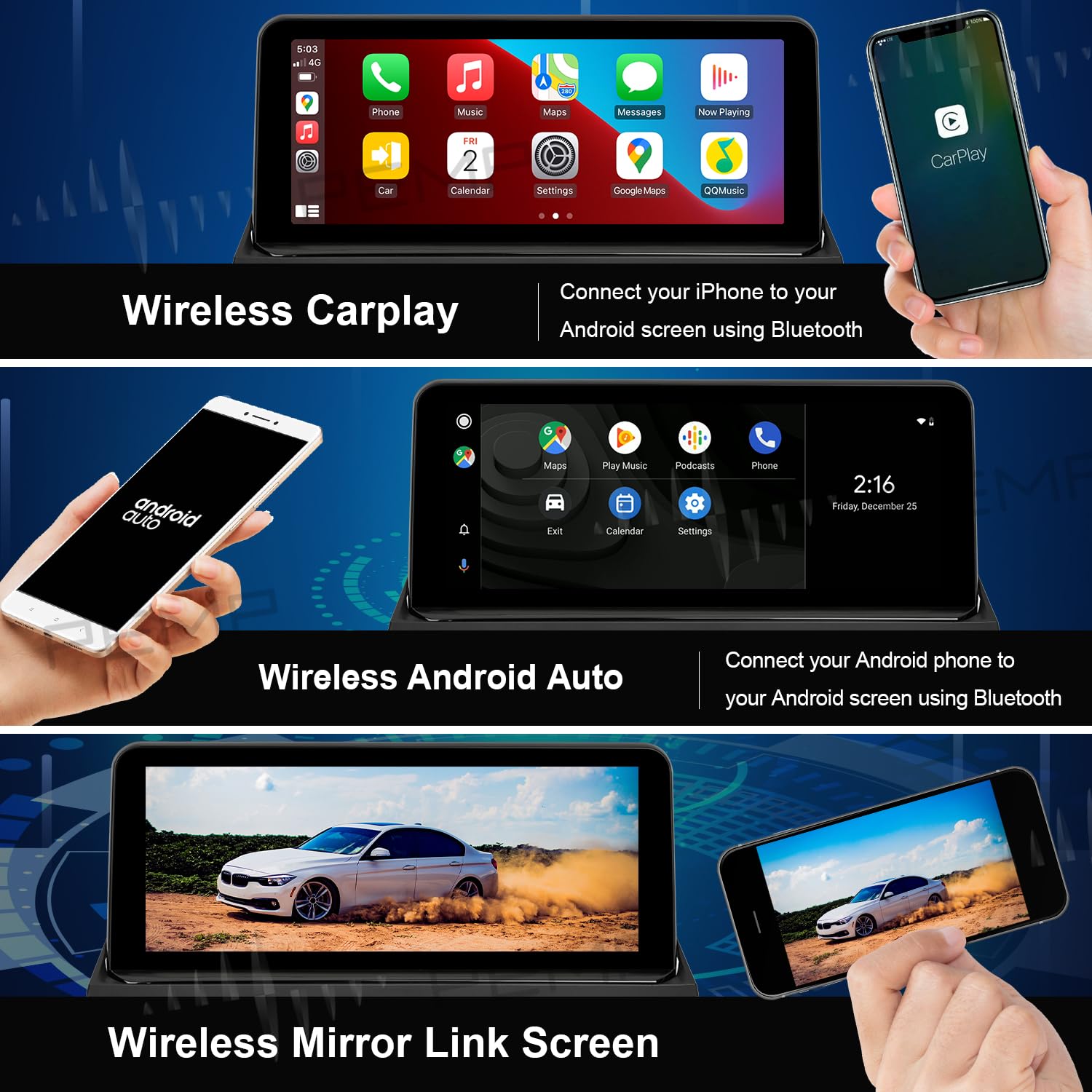 PEMP Linux Vertical Screen E70 E71 CarPlay Retrofit Android Auto Bluetooth Video Player for BMW X5 X6 1920 x 720 Display - View 3 of 6