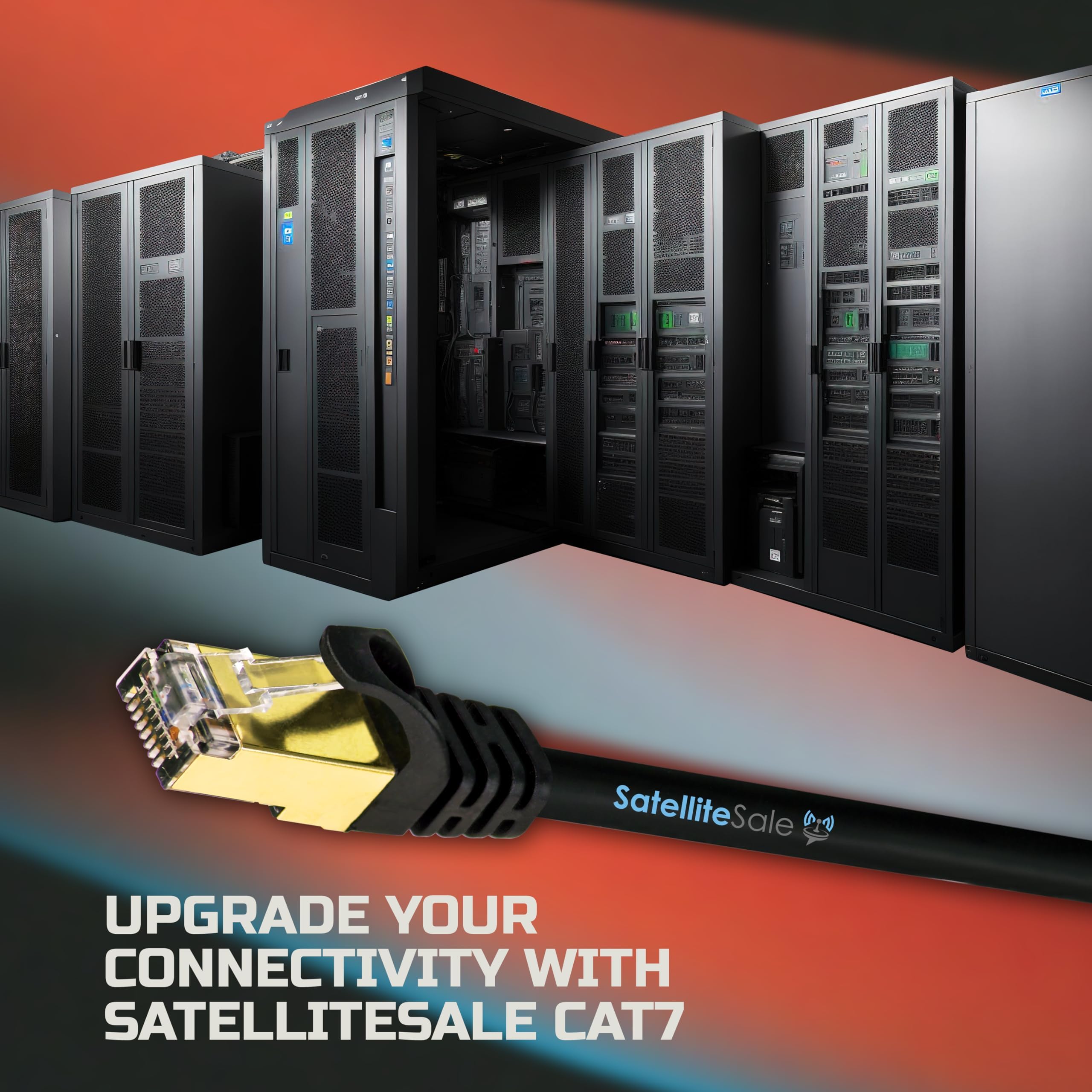 SatelliteSale RJ45 Cat 7 High Speed SSTP Network Ethernet Cable 10 Gbps Black 50 Ft for Fast Internet Connectivity - View 6 of 6