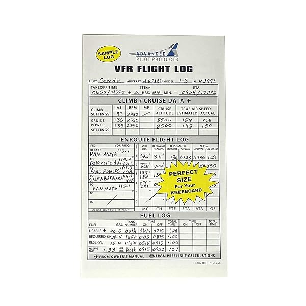 ADVANCED PILOT PRODUCTS Advanced Pilot Products VFR Flight Log Pad: Essential Tool for Every Pilot