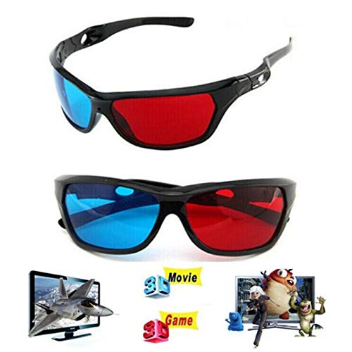 VizGiz 2 Pack 3D Glasses for TV Anaglyph Stereoscopic Movie Comic Book Projector Computer Screen Game DVD Film Home Theater