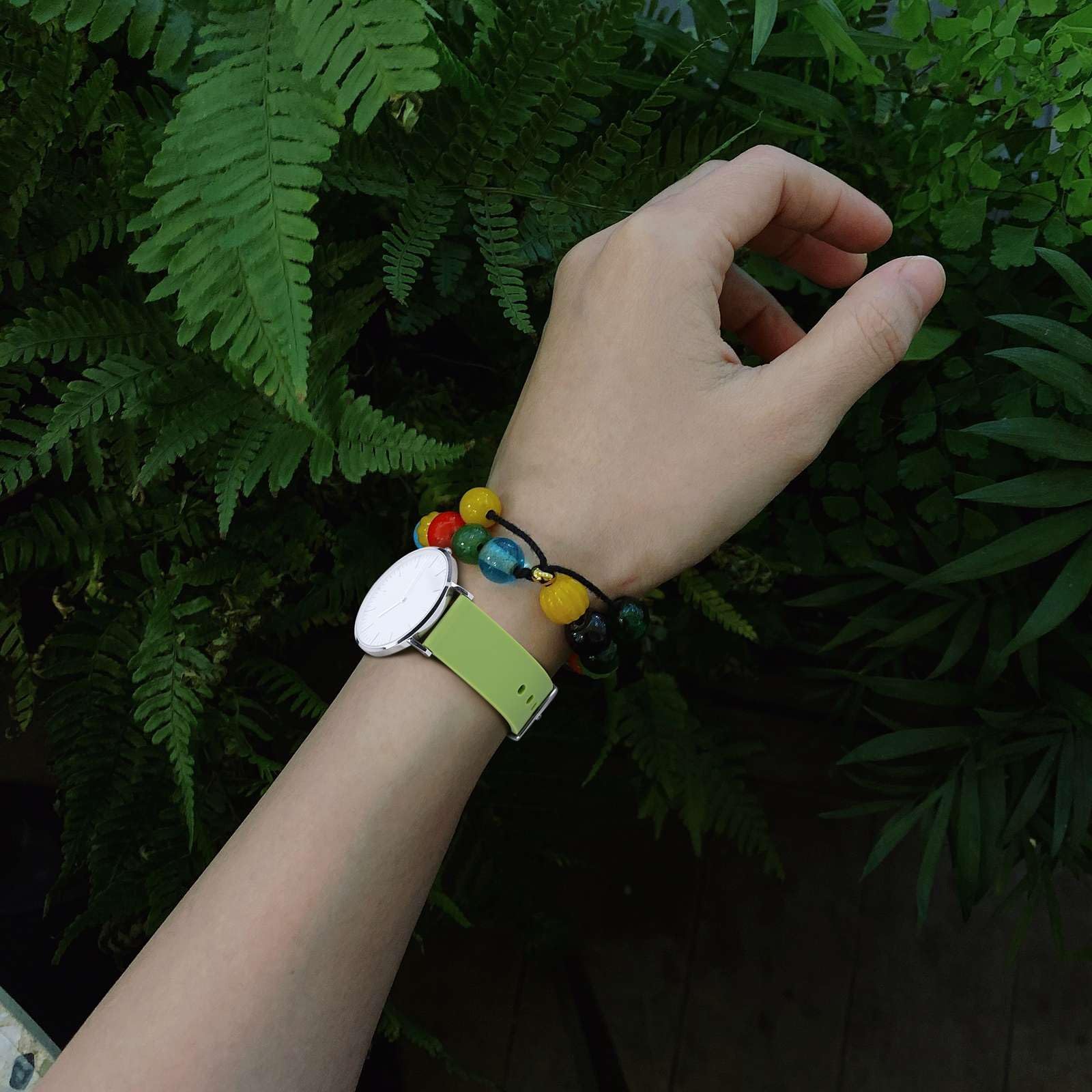 WOCCI 19mm Silicone Watch Band Quick Release Rubber Strap with Silver Buckle in Matcha Green - View 2 of 9