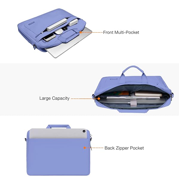 MOSISO MOSISO Lavender Gray Laptop Shoulder Messenger Bag for MacBook Air 15 inch Pro 16 inch and 15-15.6 inch Notebooks with Adjustable Depth - View 2 of 6