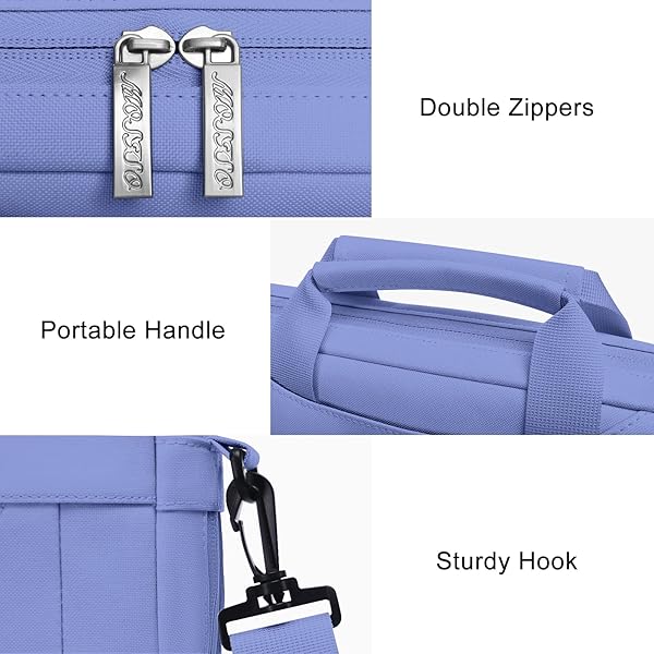 MOSISO MOSISO Lavender Gray Laptop Shoulder Messenger Bag for MacBook Air 15 inch Pro 16 inch and 15-15.6 inch Notebooks with Adjustable Depth - View 3 of 6