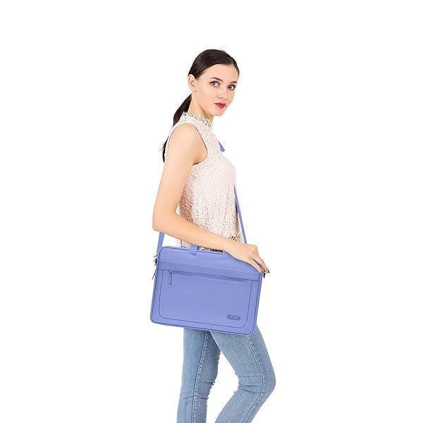 MOSISO MOSISO Lavender Gray Laptop Shoulder Messenger Bag for MacBook Air 15 inch Pro 16 inch and 15-15.6 inch Notebooks with Adjustable Depth - View 5 of 6