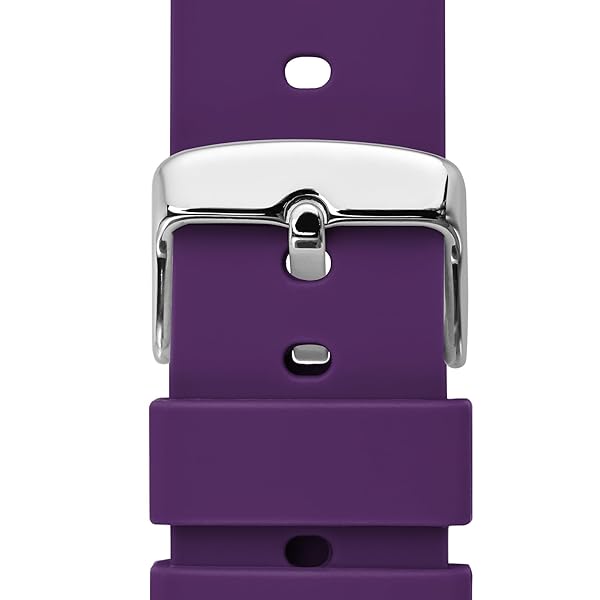 WOCCI WOCCI 16mm Silicone Watch Band Quick Release Rubber Strap with Silver Buckle in Purple - View 9 of 9