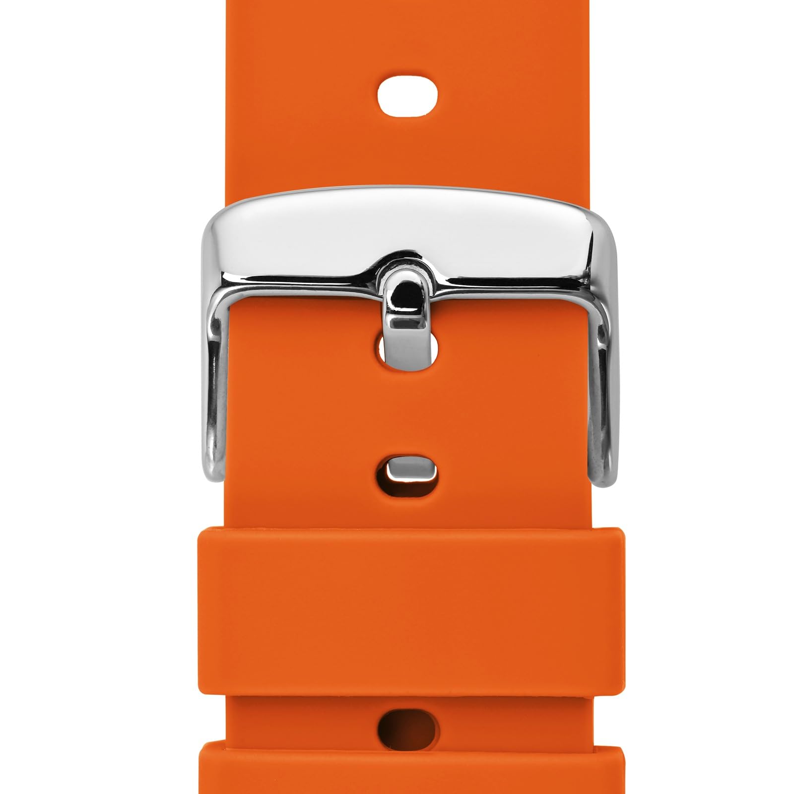WOCCI WOCCI 21mm Silicone Watch Band Quick Release Rubber Strap with Silver Buckle in Orange - View 9 of 9