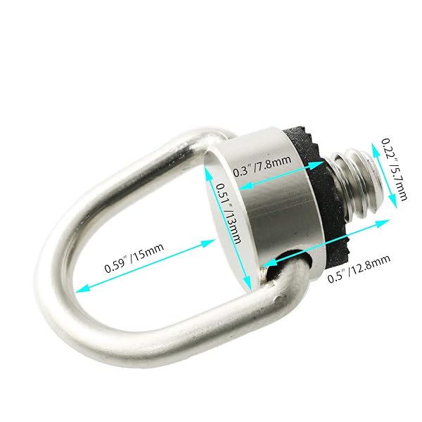 Dttra DTTRA Stainless Steel D Ring Screw Hinged Holder for Quick Release Wrist Strap and Tripod DSLR Cameras 1/4-20 Thread - View 4 of 5