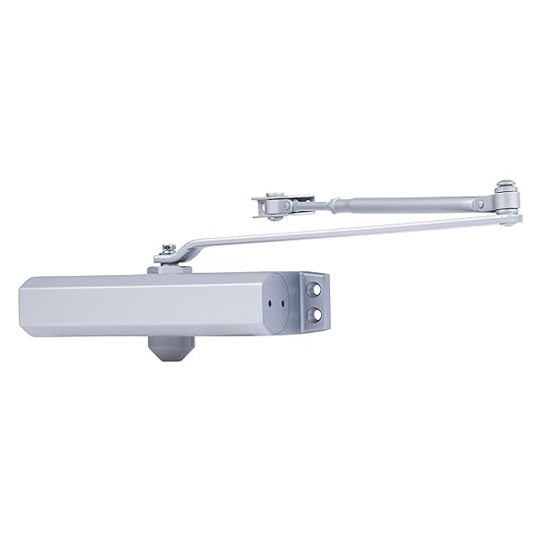 BRINKS BRINKS Commercial - Medium Duty Residential Door Closer, Aluminum Finish - Size 3 with a 180-Degree Opening Range and Adjustable Closing Speed