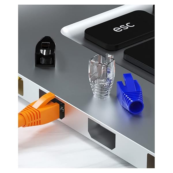 VIVOCH 50 Pcs Cat7 Cat7A Cat8 Strain Relief Boot RJ45 Plug Connector Cover Black Cable Connector Boots - View 5 of 6