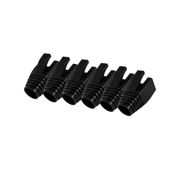 VIVOCH 50 Pcs Cat7 Cat7A Cat8 Strain Relief Boot RJ45 Plug Connector Cover Black Cable Connector Boots