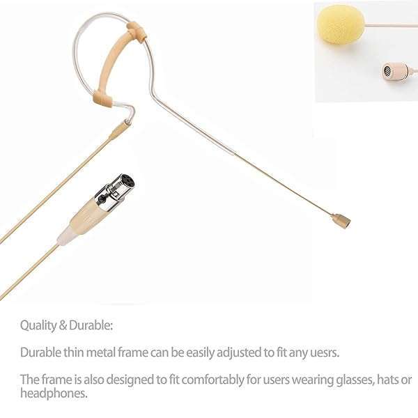 Sujeetec Buy Sujeetec Headset Microphone - Single Earset Condenser Mic for Shure Wireless, Perfect for Singing & Stage Performance - Beige - View 5 of 8