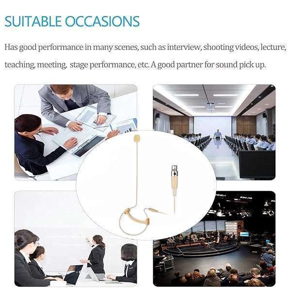 Sujeetec Buy Sujeetec Headset Microphone - Single Earset Condenser Mic for Shure Wireless, Perfect for Singing & Stage Performance - Beige - View 6 of 8