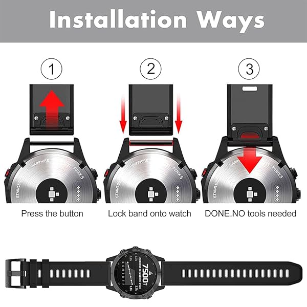 Baaletc Baaletc Replacement Watch Bands for Garmin Approach S20 S5 S6 Forerunner 735XT 220 620 630 Wristband Accessories - View 4 of 6