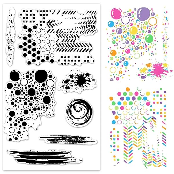 LANGFON Circle Dot Track Clear Stamps for Card Making and Scrapbooking Silicone Transparent Seal Stamps for DIY Craft Decoration - View 2 of 7