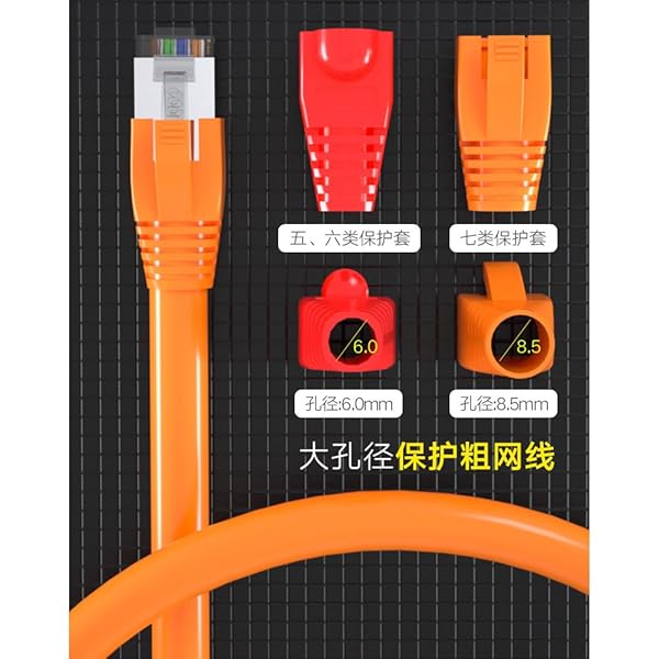 VIVOCH VIVOCH 50 Pcs Cat7 Cat8 Strain Relief Boot RJ45 Plug Connector Cover Red Cable Connector Boots - View 7 of 7