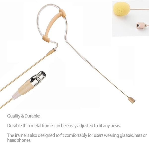 Sujeetec Sujeetec Headset Microphone Single Earset Over Ear Condenser Mic for AKG Wireless System Ideal for Singing and Stage Performance Beige - View 5 of 8