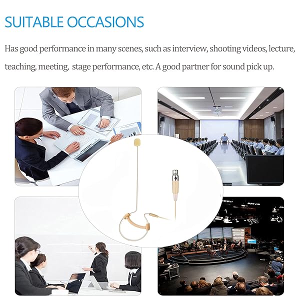 Sujeetec Sujeetec Headset Microphone Single Earset Over Ear Condenser Mic for AKG Wireless System Ideal for Singing and Stage Performance Beige - View 6 of 8