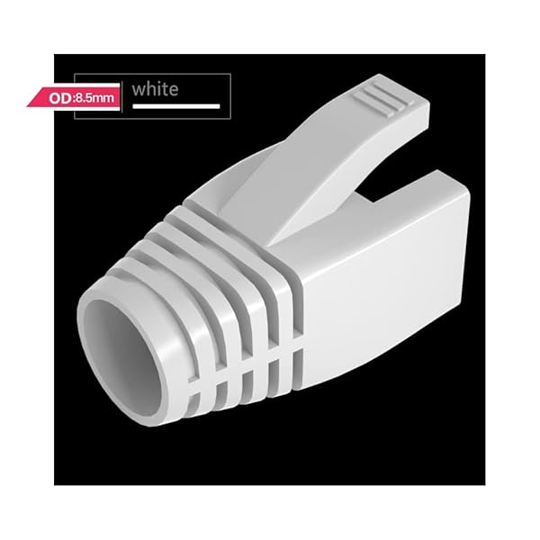VIVOCH VIVOCH 50 Pcs Cat7 Cat7A Cat8 Strain Relief Boot RJ45 Plug Connector Cover Modular Network Cap Cable Boots White - View 3 of 6