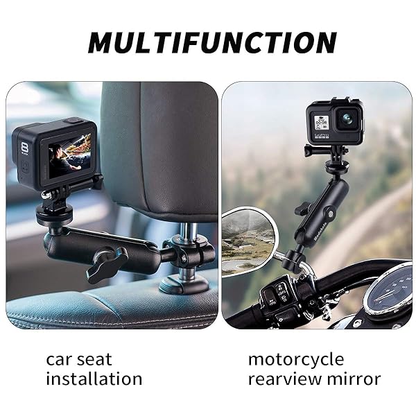 WADAHEFA WADAHEFA 360 Rotating Sports Camera Bracket for GoPro Hero5 6 7 8 9 Motorcycle Rearview Mirror and Car Seat Mounting Accessories - View 4 of 7