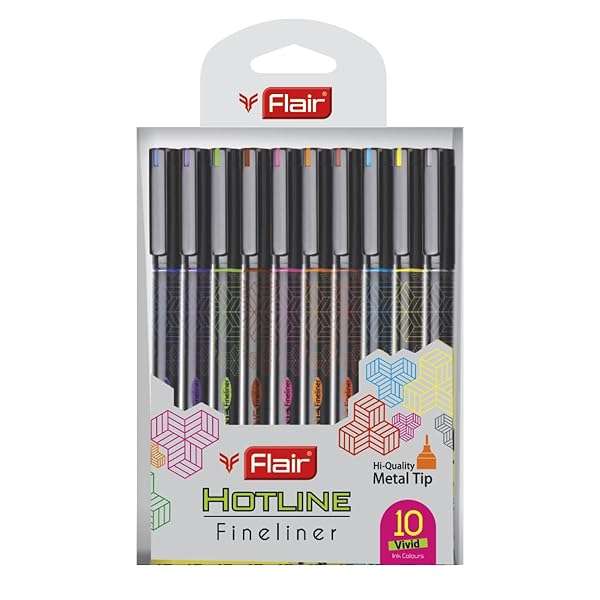 Flair Flair Fineliner Hotline: High-Quality Metal Tip Pens - Pack of 10 for Precision Writing - View 3 of 6