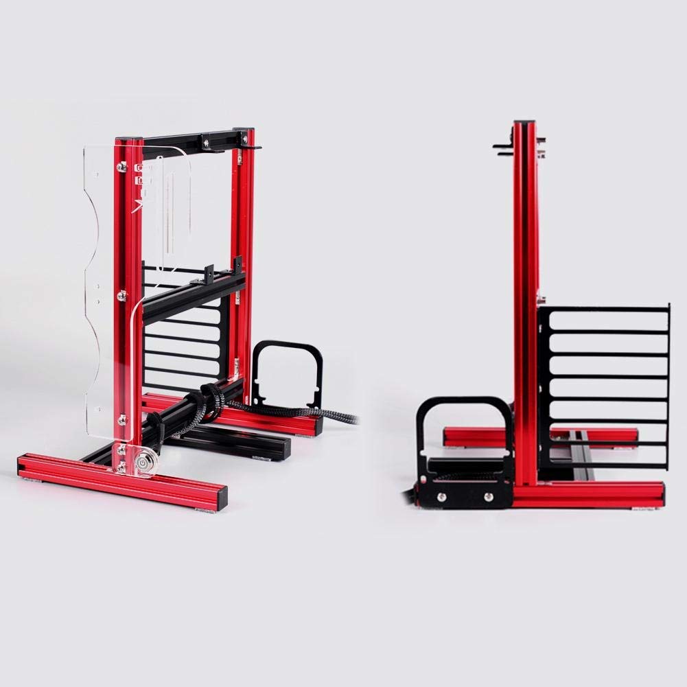 Open Aluminum Frame Chassis for ATX M-ATX ITX Vertical Overclocking with 20x20 DIY Bracket Support for Graphics Card Red - View 9 of 9