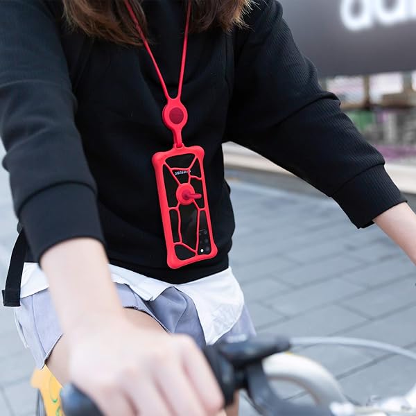 BONE BONE Lanyard Phone Bubble Tie 2 Adjustable Neck Strap and Anti-Shock Bumper Case for iPhone 12 Samsung Galaxy Google Pixel Pink - View 9 of 9