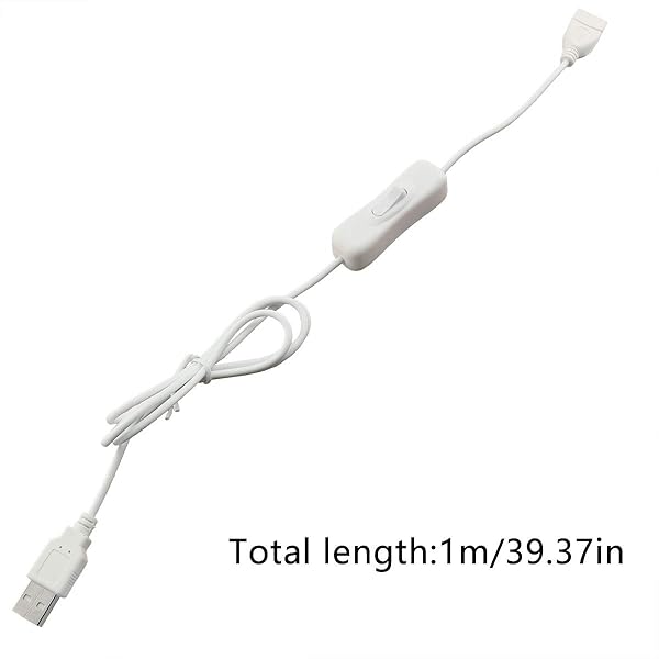ZRM&E ZRM&E USB Extension Cable with Switch 28AWG White Male to Female for Headset Data Transmission and Small Electrical Appliances Power - View 4 of 7