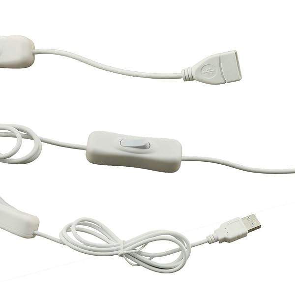 ZRM&E ZRM&E USB Extension Cable with Switch 28AWG White Male to Female for Headset Data Transmission and Small Electrical Appliances Power - View 6 of 7