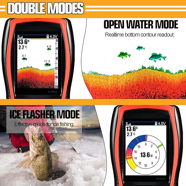 Atibin Atibin Wired Portable Fish Finder Handheld Monitor Depth Finder with Sonar Sensor and LCD Screen for Easy Fishing - View 3 of 8