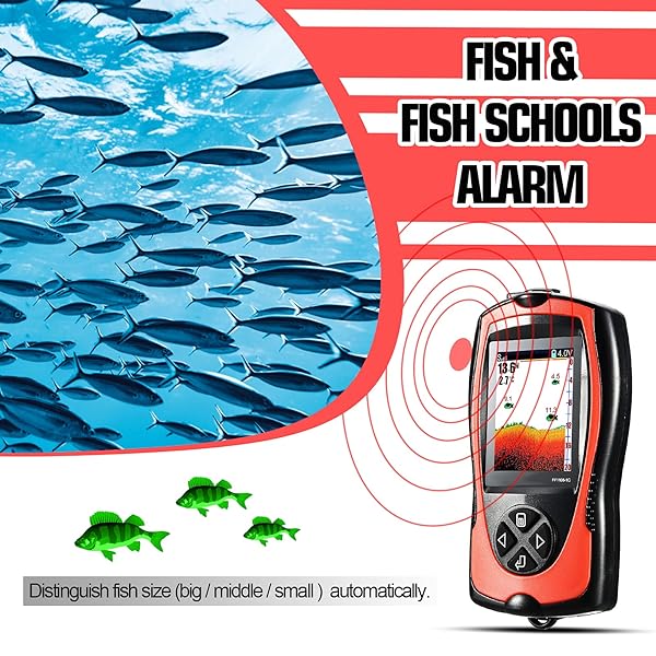 Atibin Atibin Wired Portable Fish Finder Handheld Monitor Depth Finder with Sonar Sensor and LCD Screen for Easy Fishing - View 4 of 8