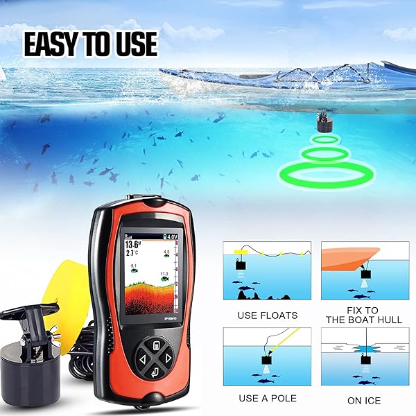Atibin Atibin Wired Portable Fish Finder Handheld Monitor Depth Finder with Sonar Sensor and LCD Screen for Easy Fishing - View 6 of 8