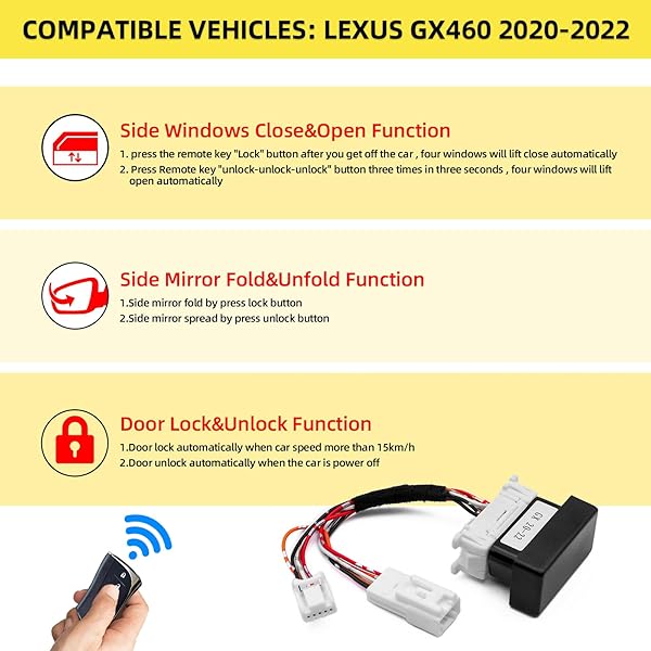 Forten Kingdom Forten Kingdom OBD GX 460 Car Window Closer Side Mirror Folder Speed Lock Kit for Lexus GX400 GX460 2020 to 2022 - View 4 of 10